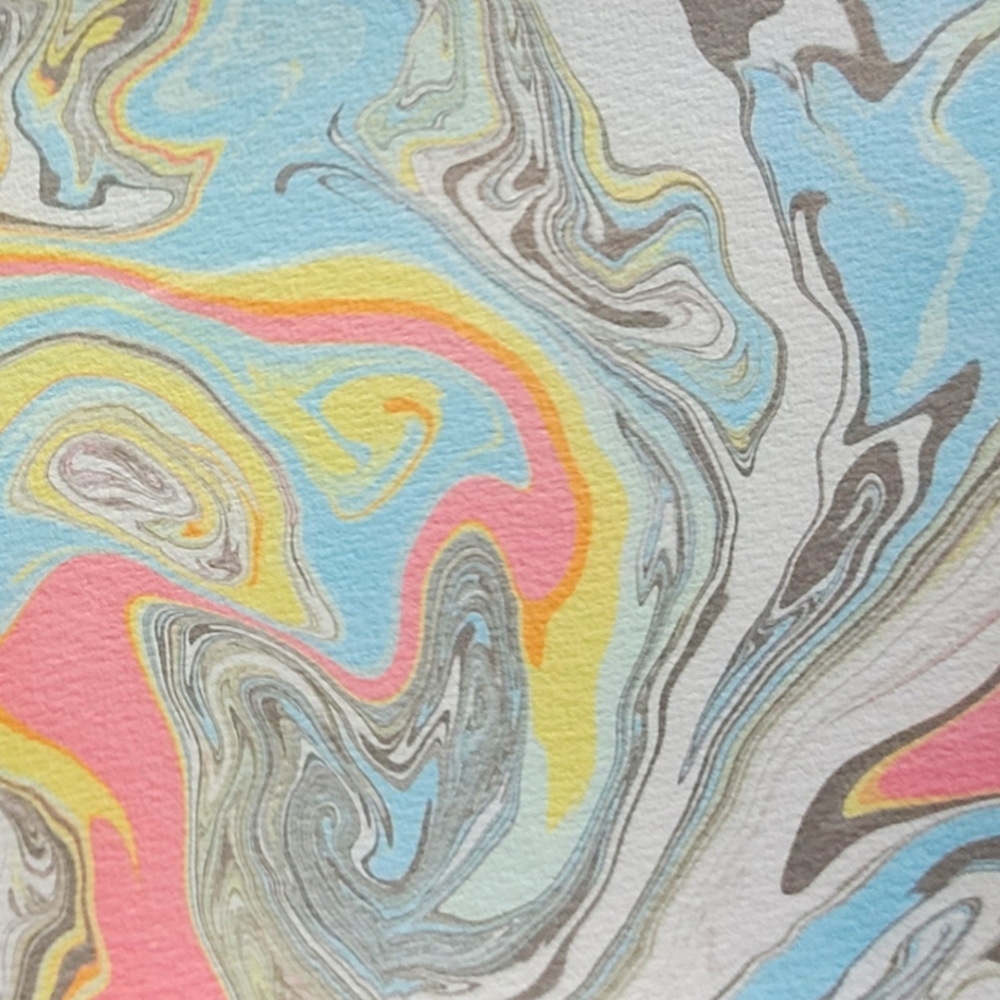 Hand Marbled Suminagashi Abstract Water Color Paper, 37  Originals in Cellophane